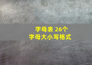 字母表 26个 字母大小写格式